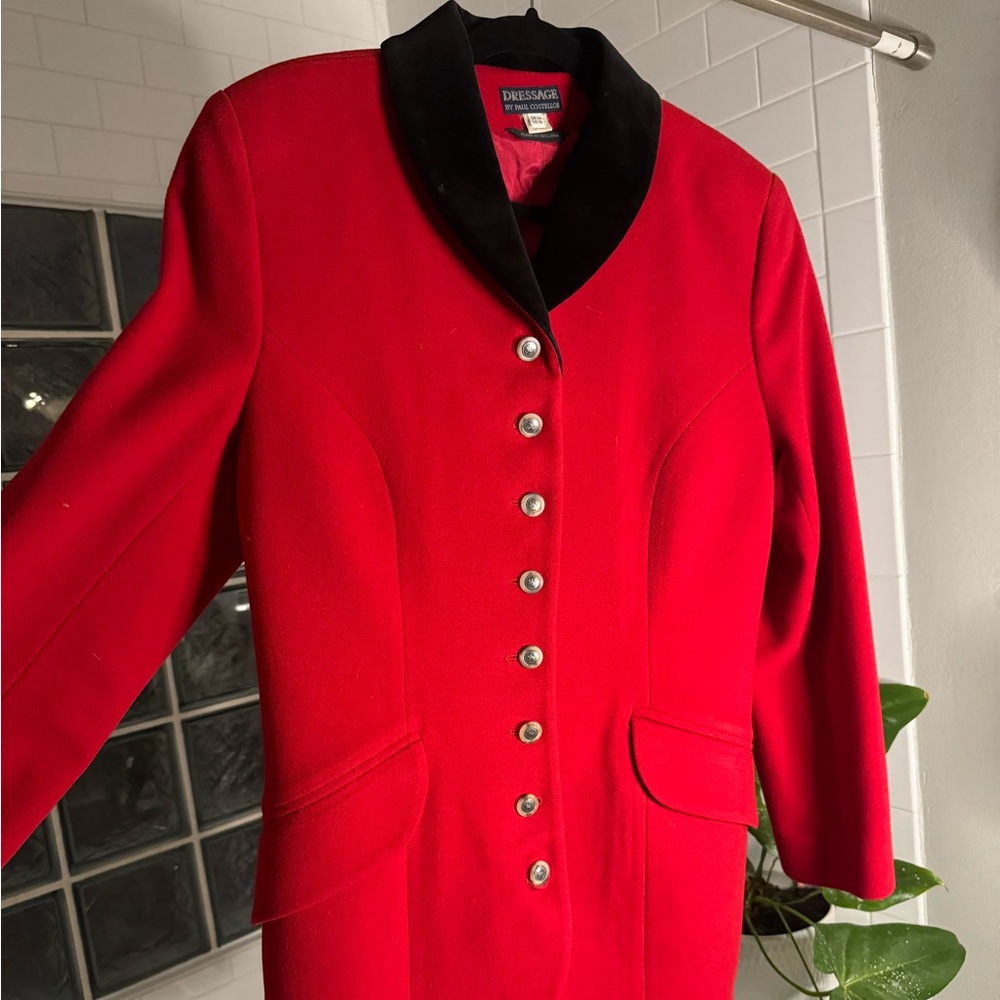 Red Blazer with Black Collar